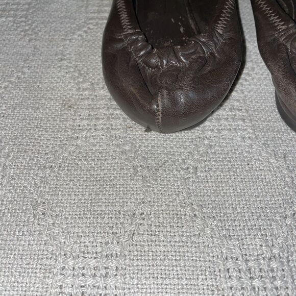 Tory Burch Women’s Ballet Slippers Sz 6 M Brown Leather Going Out Party Comfort - Picture 11 of 12